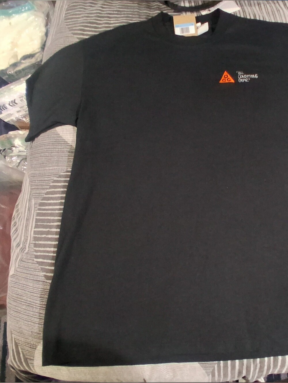 Nike ACG Black Tee with Orange Triangle Logo
